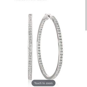 Swarovski silver platinum blue hoops